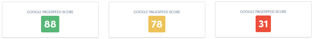 Google Pagespeed score badges
