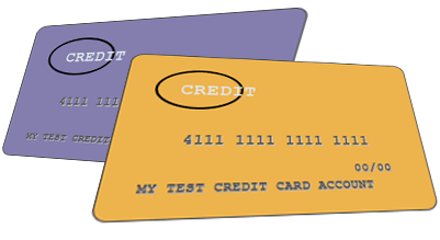 Graphic: Use test credit card account numbers.