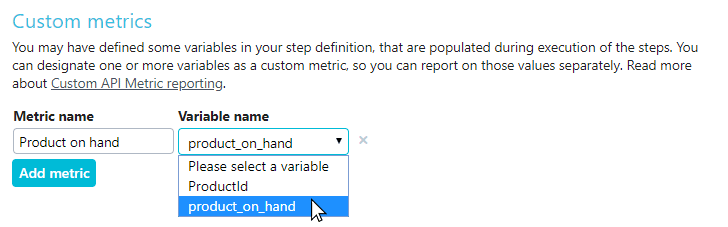 Define a custom metric