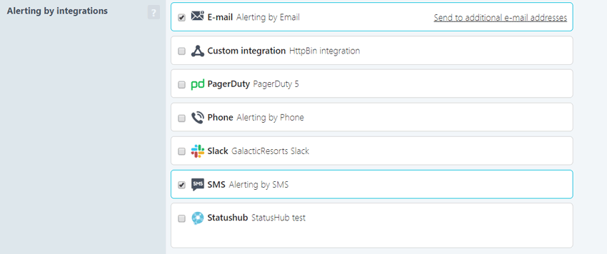 Integrations setup in the account